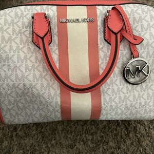 Michael Kors Coral and White Women's Bag